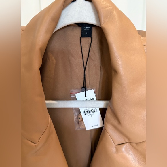 NWT Blazer in a beautiful caramel faux leather. - Picture 3 of 8